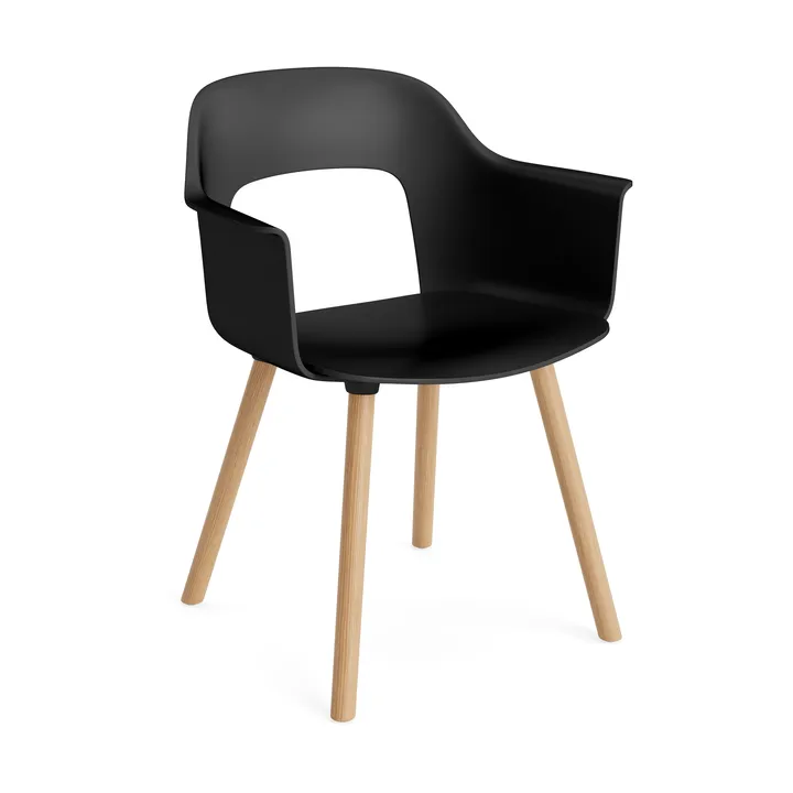 Layout Armchair 221 karmstol - Black-lackerad ek - HAY