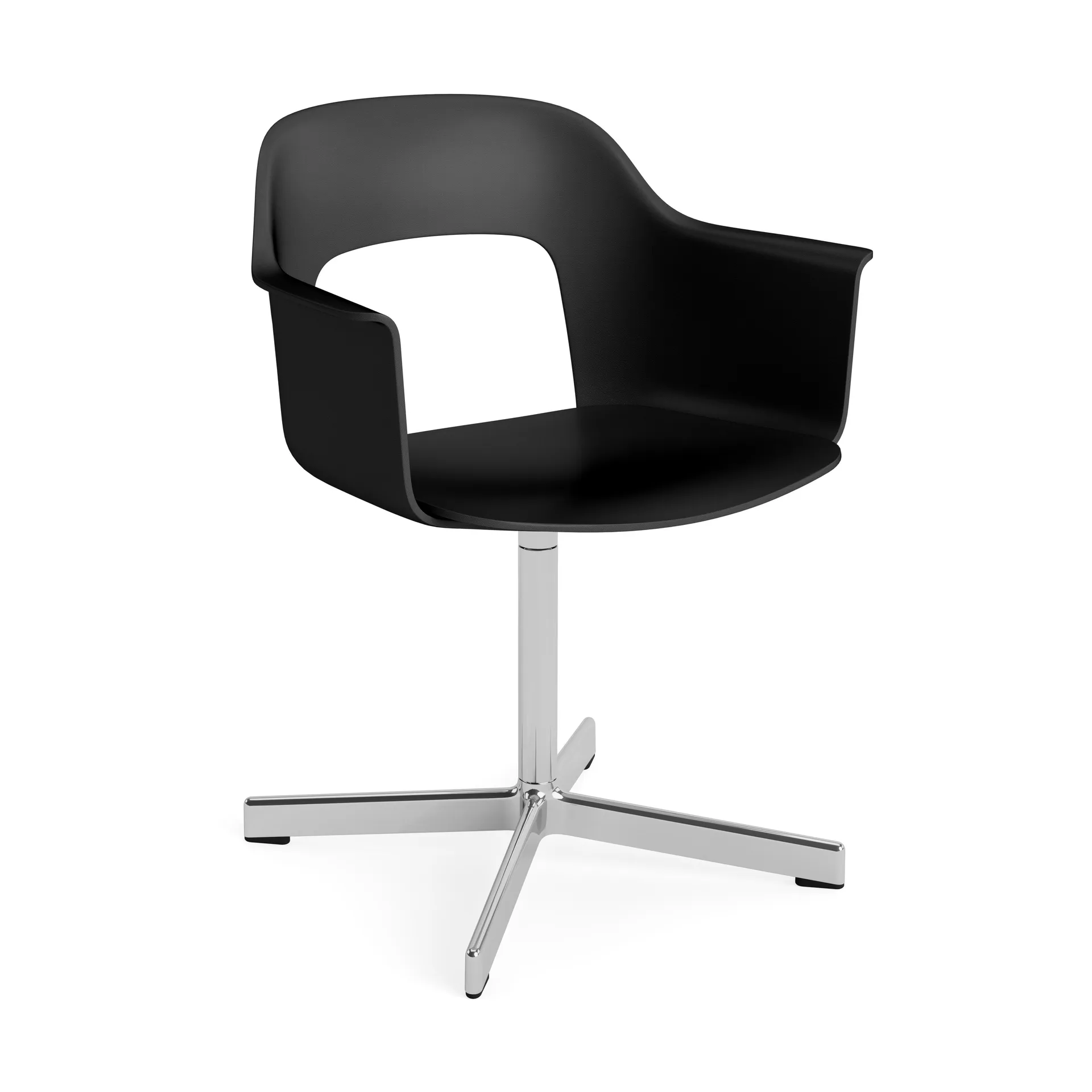 Layout Armchair 231 kontorsstol, Black-polerad aluminium 4 star swivel base HAY