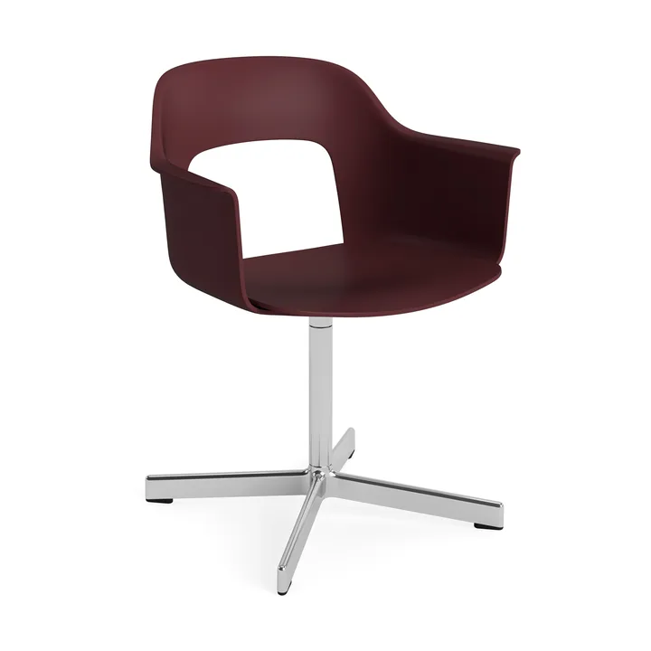 Layout Armchair 231 kontorsstol - Bordeaux-polerad aluminium 4 star swivel base - HAY