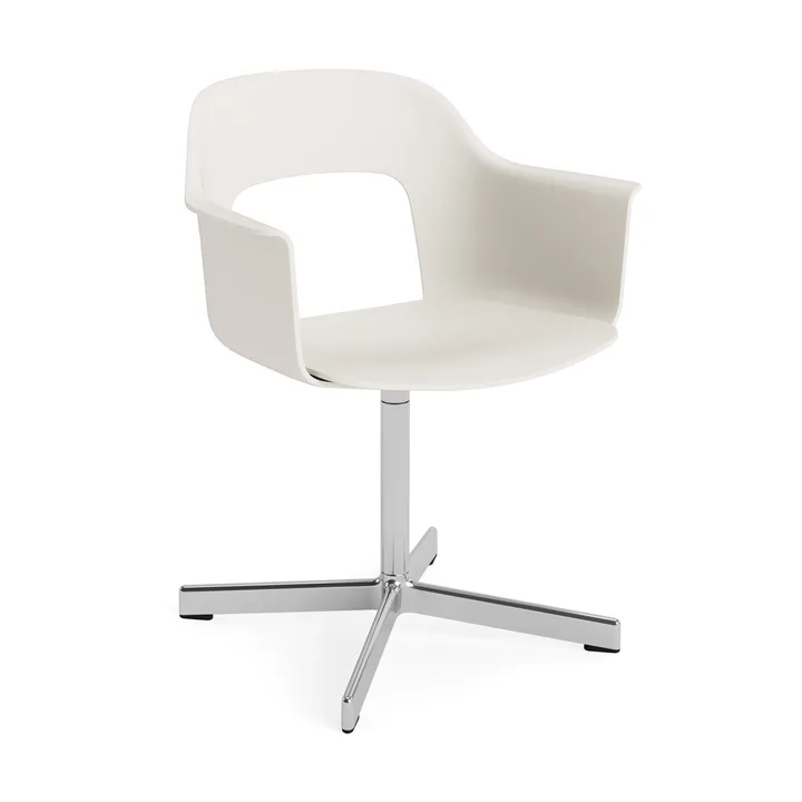 Layout Armchair 231 kontorsstol - Cream white-polerad aluminium 4 star swivel base - HAY