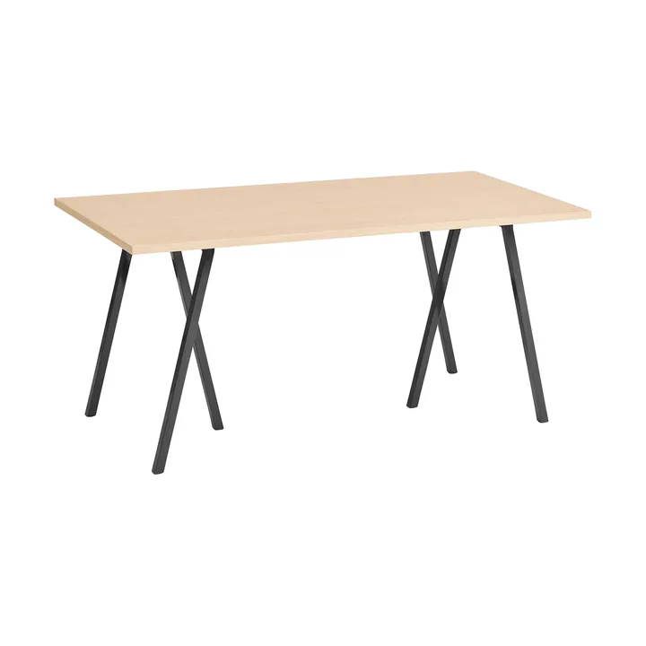 Loop Stand incl. support matbord 77,5x160 cm - Black-clear lacq. oak - HAY