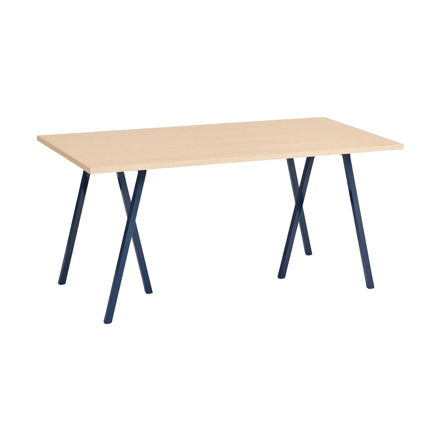 Loop Stand incl. support matbord 77,5x160 cm, Deep blue-clear lacq. oak HAY