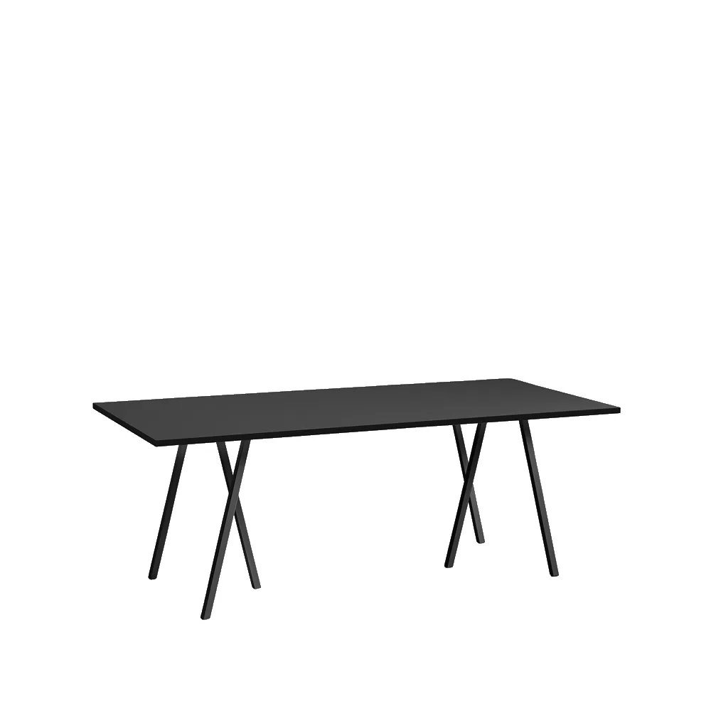 Loop Stand matbord, Black linoleum-black, 200 cm HAY