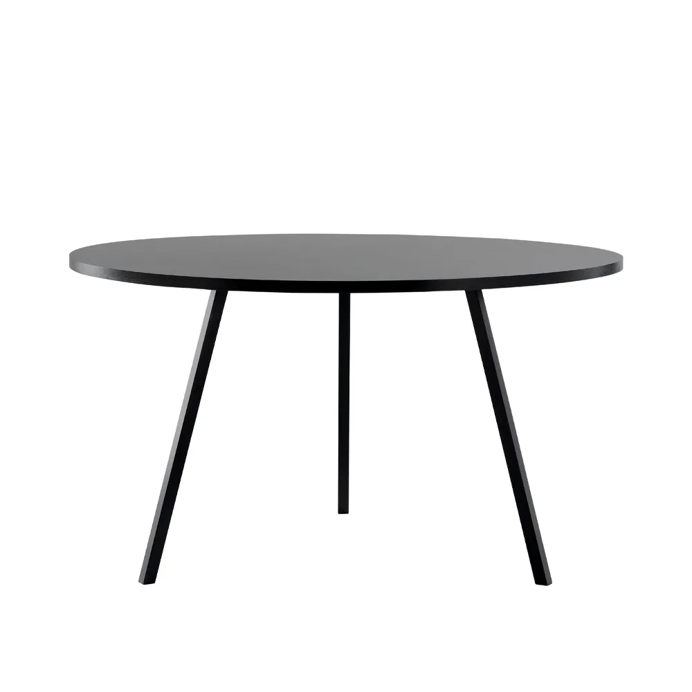 Loop Stand matbord runt, Black linoleum-black, Ø120 cm HAY