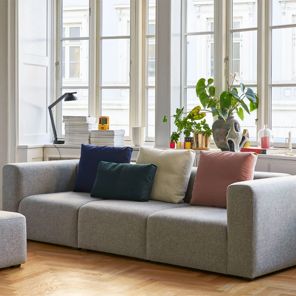Mags 3-sits soffa, tyg hallingdal 130 light grey HAY