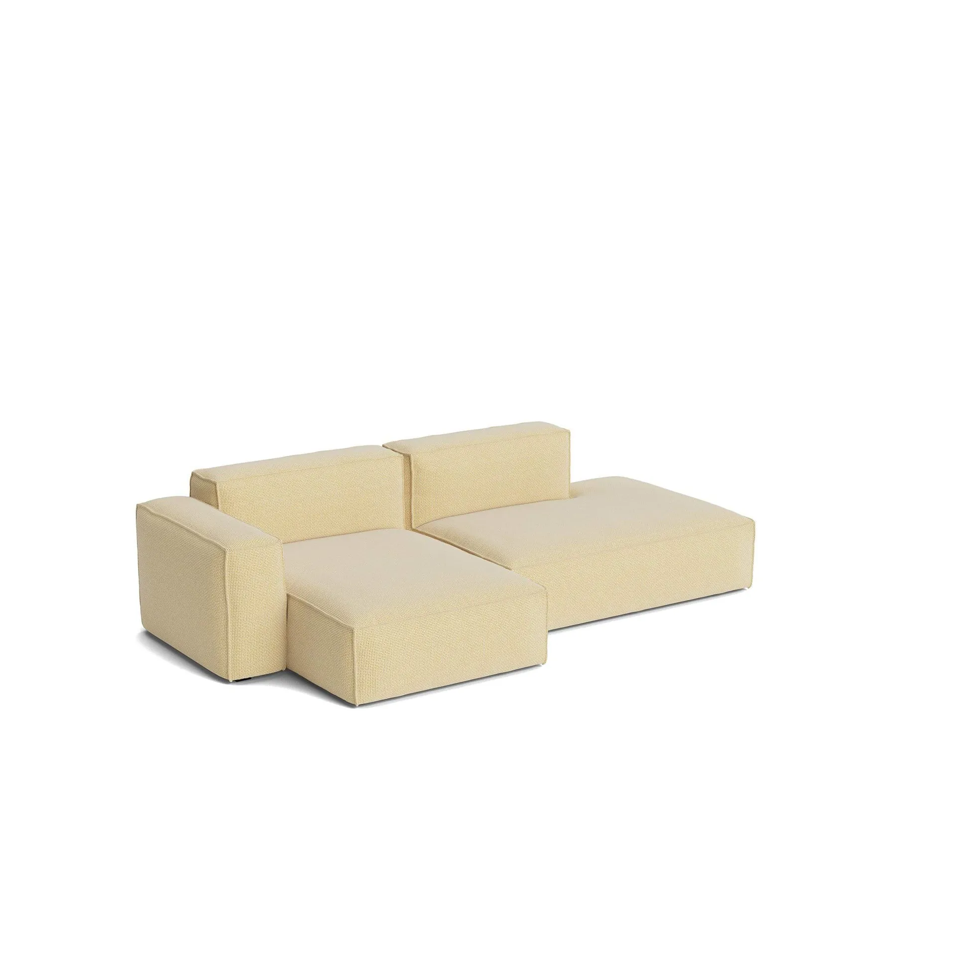 Mags Soft Low Armrest soffa 2,5-sits kombination 3, Tartaglia Ocre white, vänsterställd, avtagbar klädsel HAY