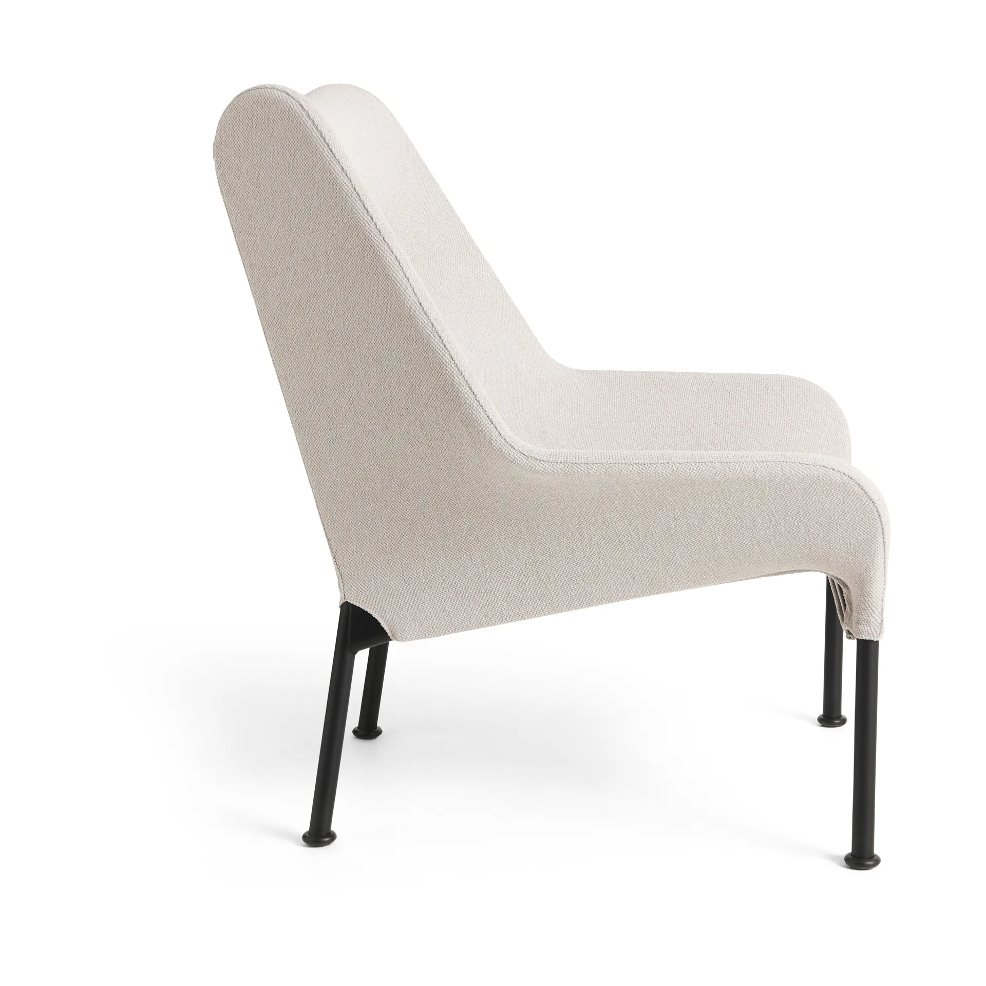 O2 Lounge Chair fåtölj, Soft light greysvartlackerad stål HAY