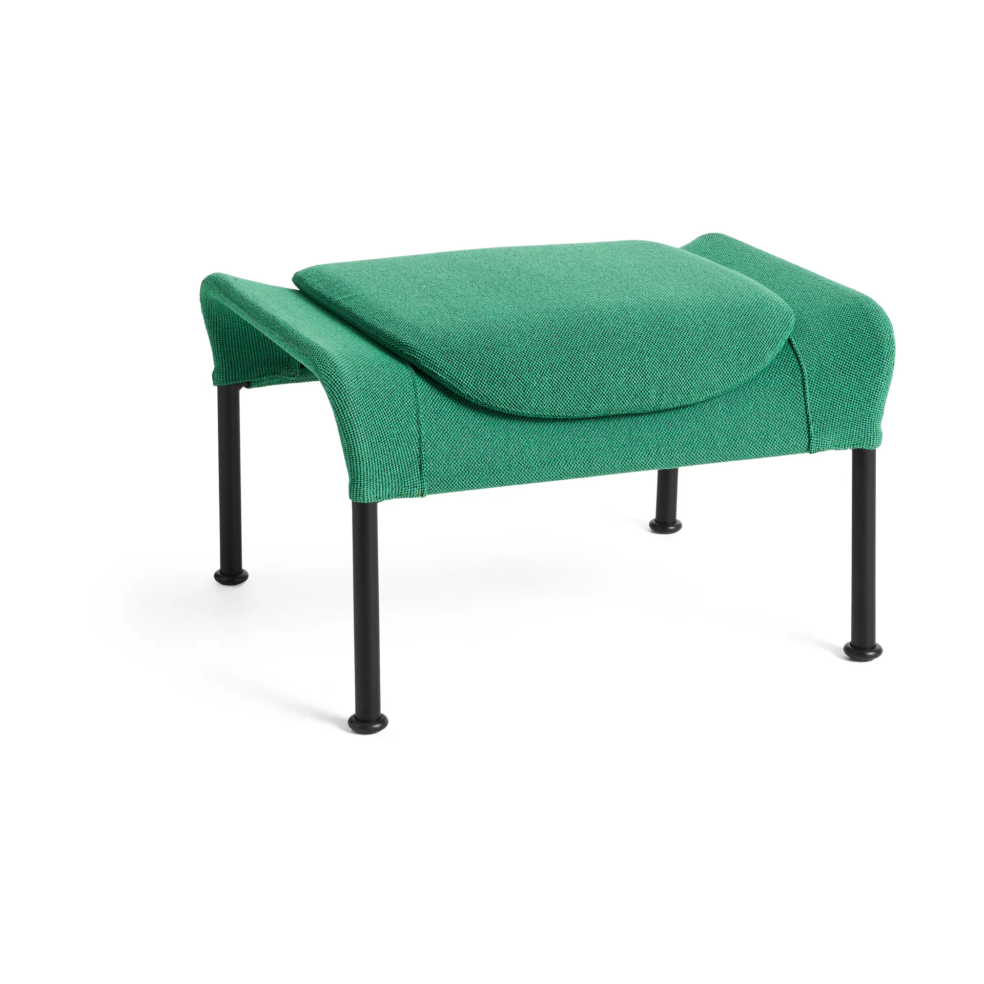 O2 Ottoman fotpall, Soft green-svartlackerad stål HAY