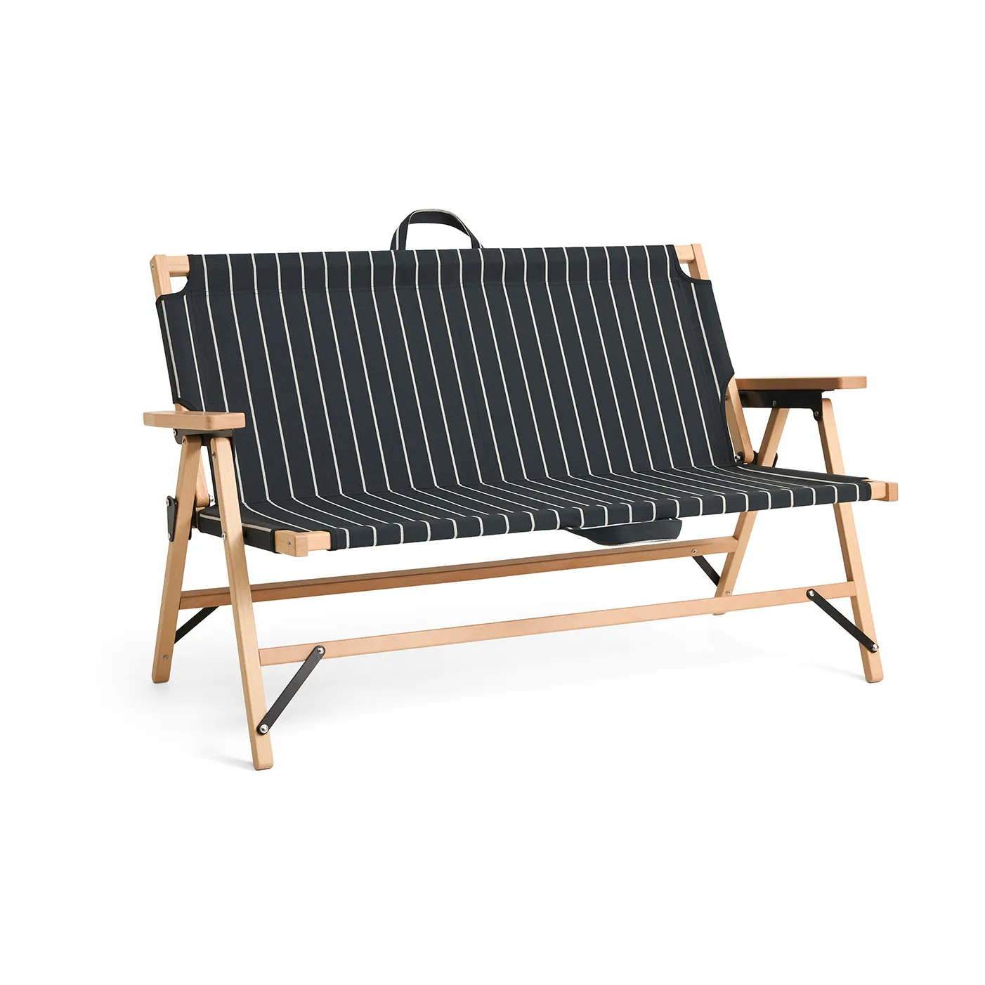 Outdoor Market soffa ihopfällbar, Black-beige, 2-sits HAY