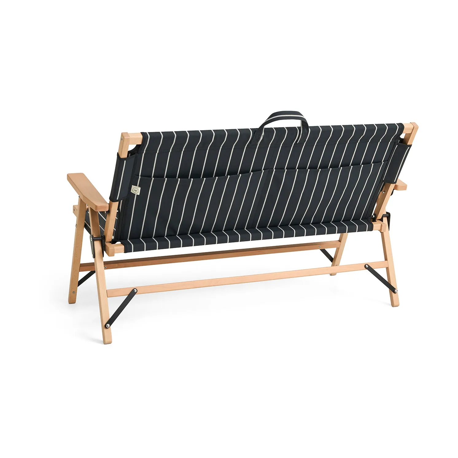 Outdoor Market soffa ihopfällbar, Black-beige, 2-sits HAY