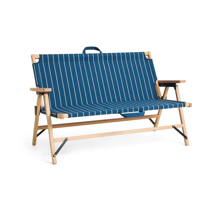 Outdoor Market soffa ihopfällbar - Blue-beige, 2-sits - HAY