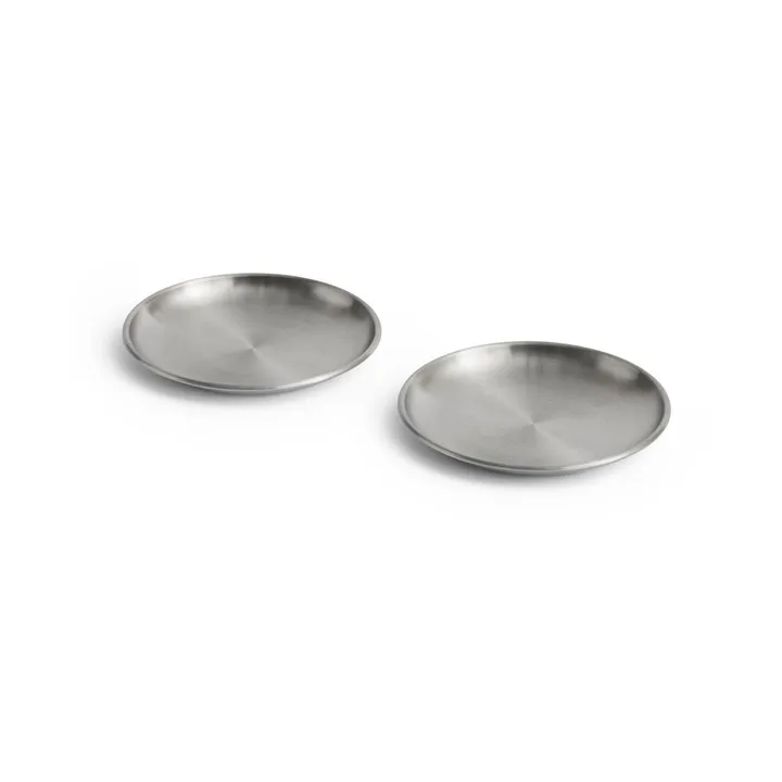 Outdoor Market tallrik - Rostfritt stål, Ø13,5 cm, 2-pack - HAY