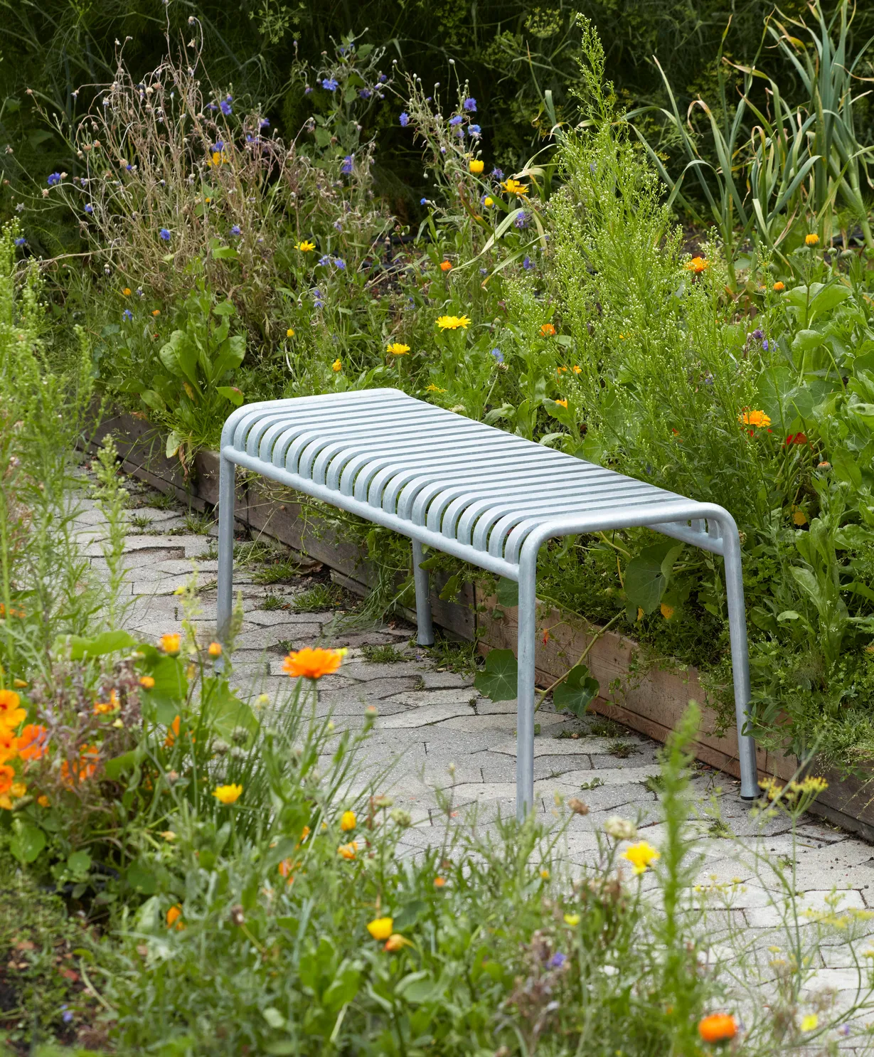 Palissade bänk 120x42 cm, Hot galvanised HAY