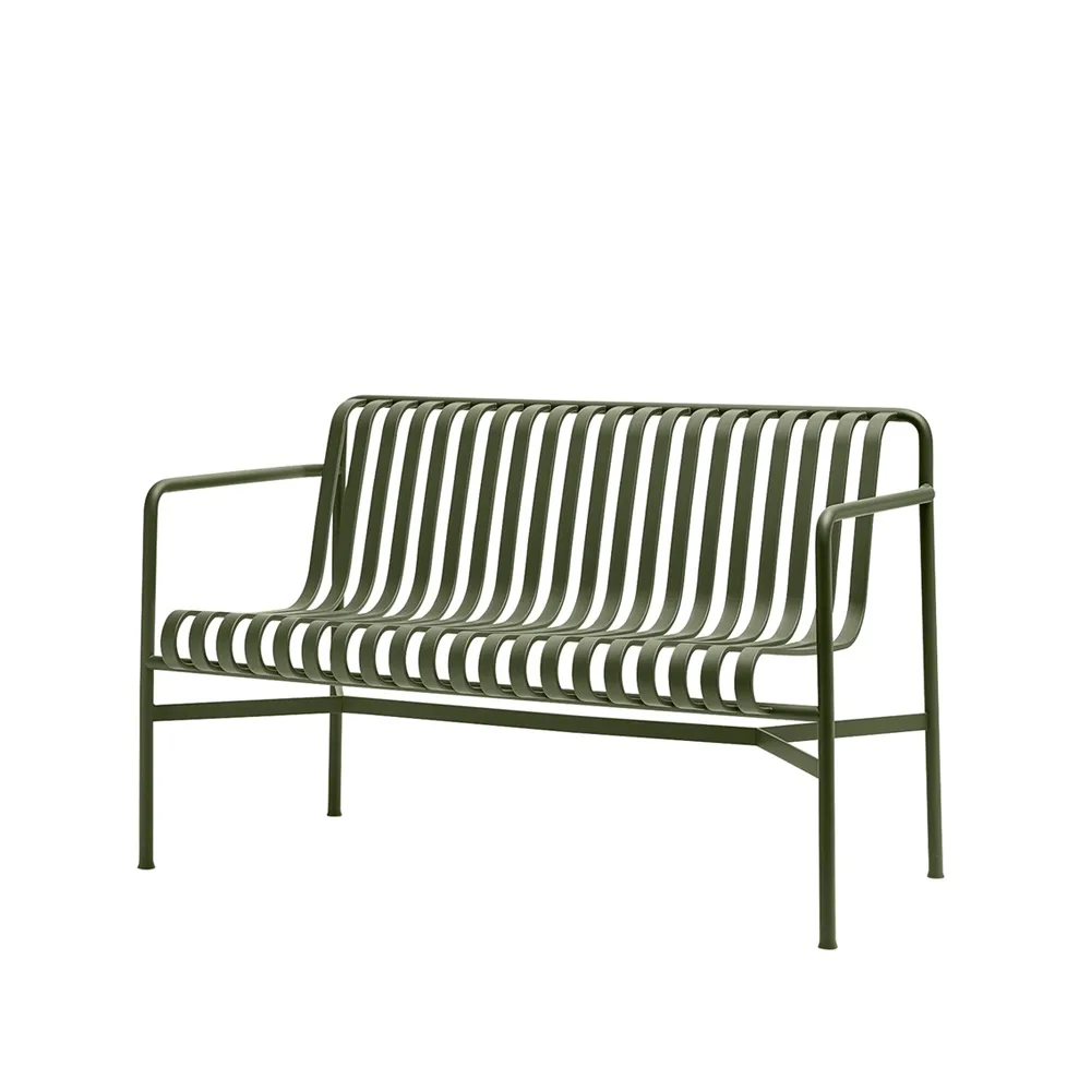 Palissade Dining bänk med armstöd, Olive HAY