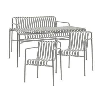 Palissade matgrupp 2 Dining karmstol + bänk 170x90 cm sky grey - HAY