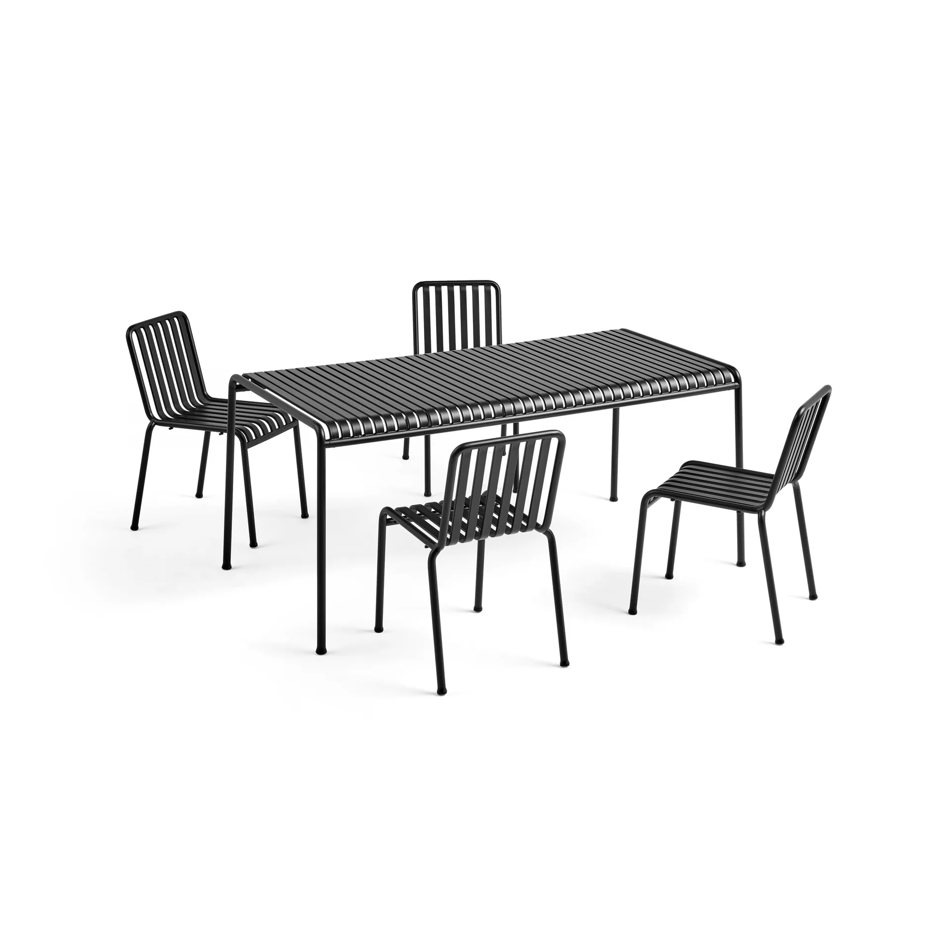 Palissade matgrupp 4 stolar 170x90 cm - Anthracite HAY