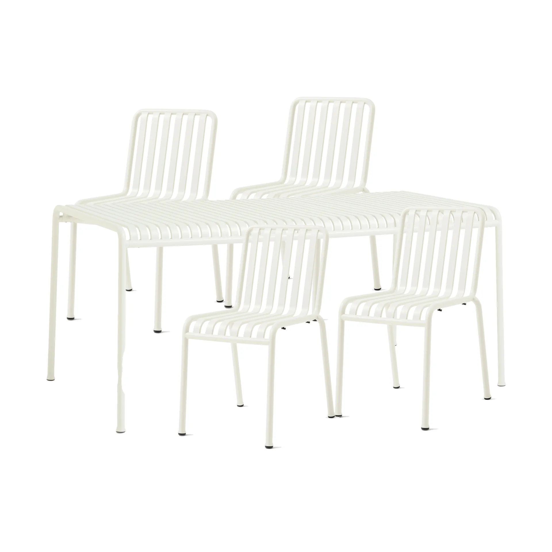 Palissade matgrupp 4 stolar 170x90 cm cream white HAY