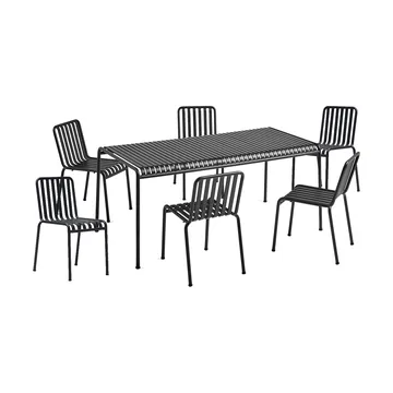 Palissade matgrupp 6 stolar 170x90 cm anthracite - HAY