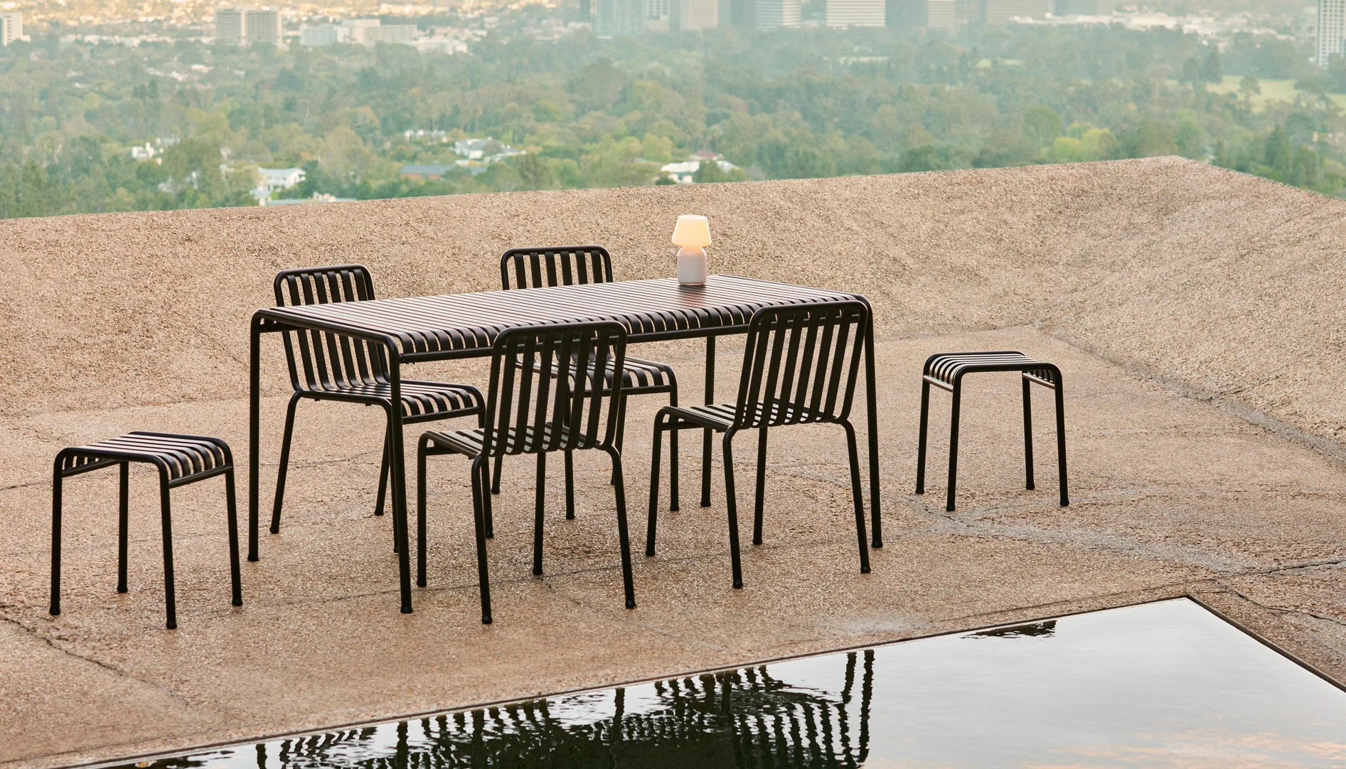 Palissade matgrupp 6 stolar 170x90 cm anthracite HAY