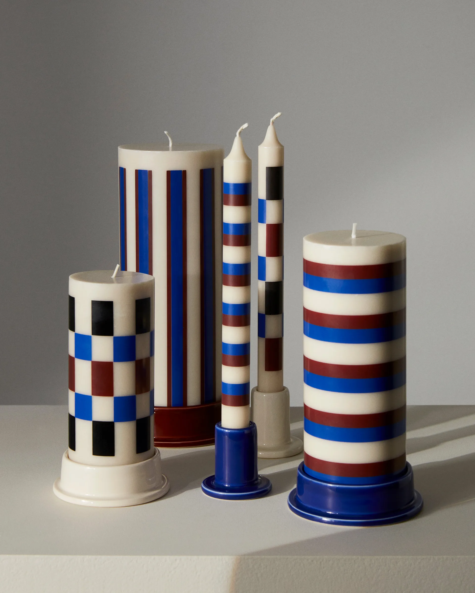 Pattern ljus stripe, Off white-brown-blue HAY