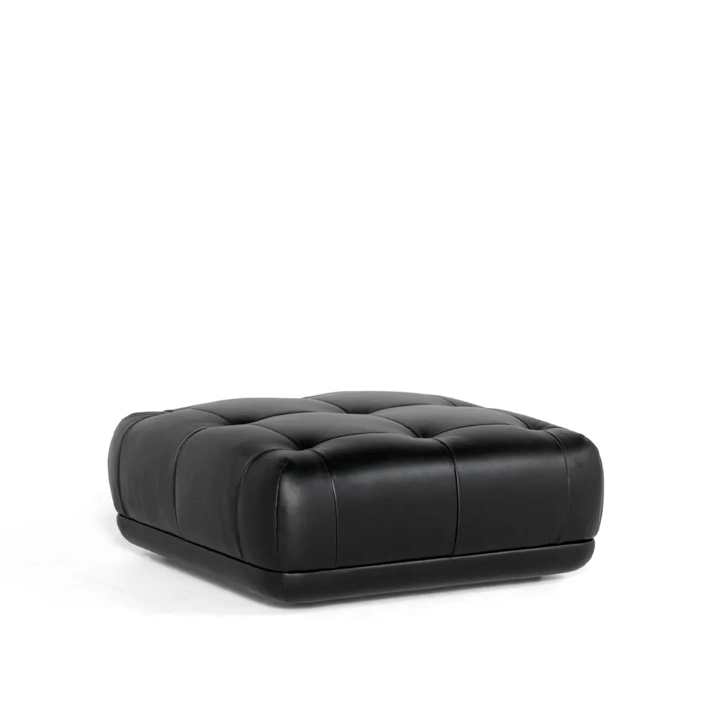 Quilton fotpall, läder sense black HAY