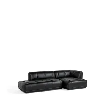 Quilton kombination 21 modulsoffa högerställd - läder sense black - HAY