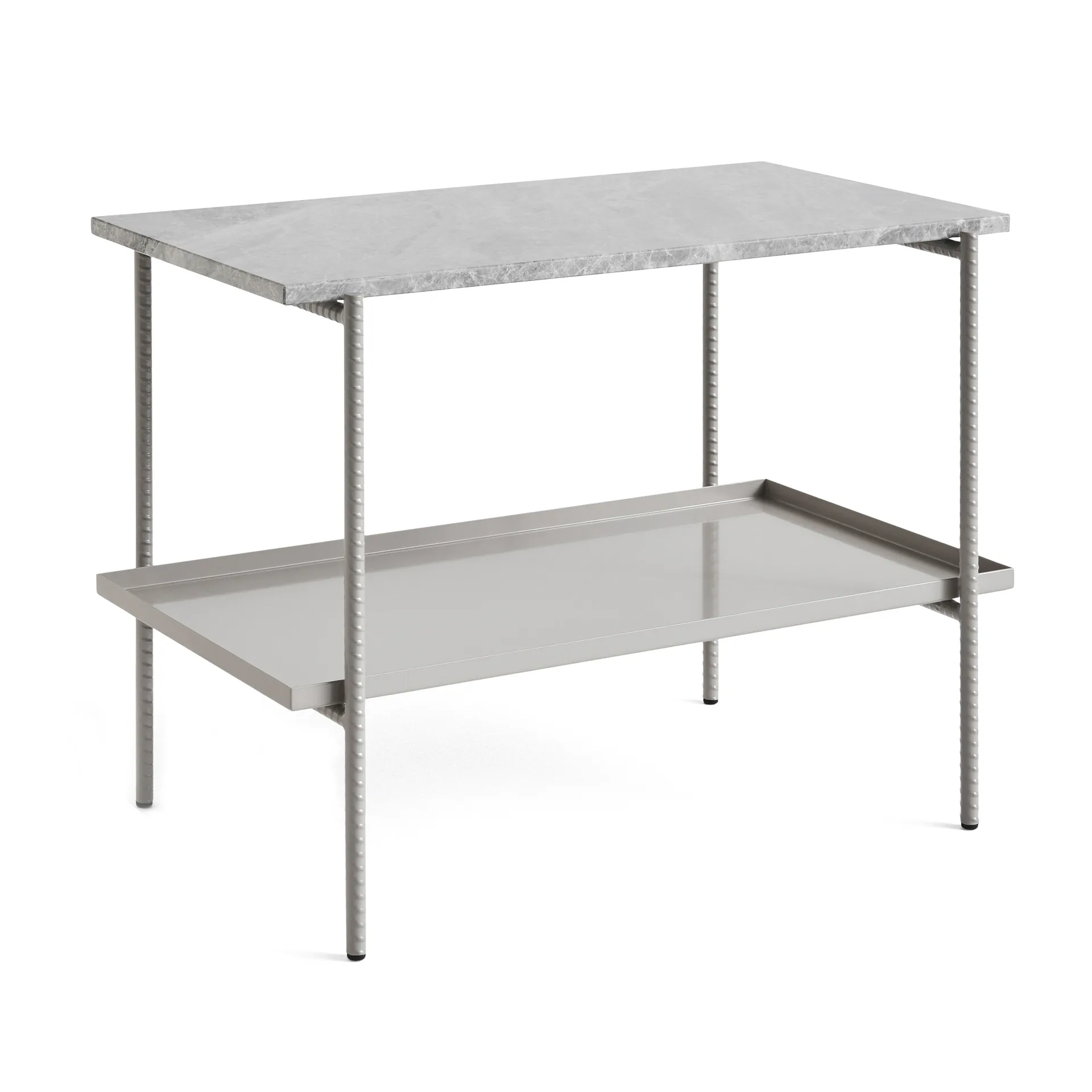 Rebar sidobord 75x44x55 cm, Grey marble-fossil HAY