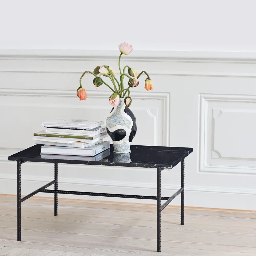 Rebar soffbord 80x84x33 cm, Black marble-black HAY