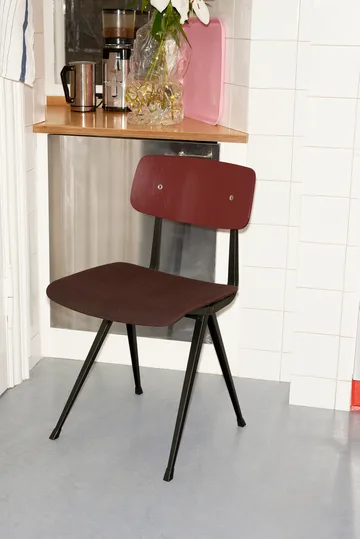 Result stol - Dark brick-svart stålstativ - HAY