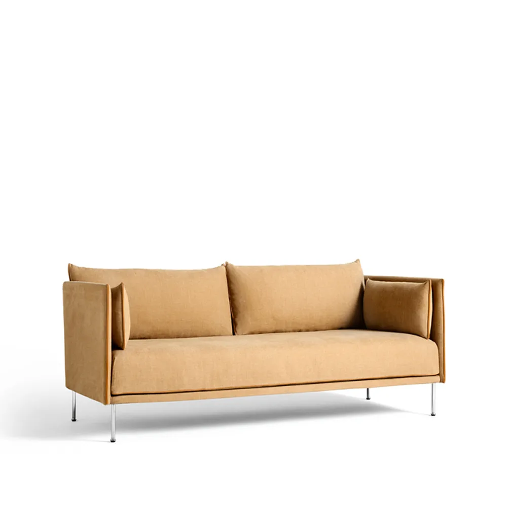Silhouette 2-sits soffa, Linara 142 cognac-kromben HAY