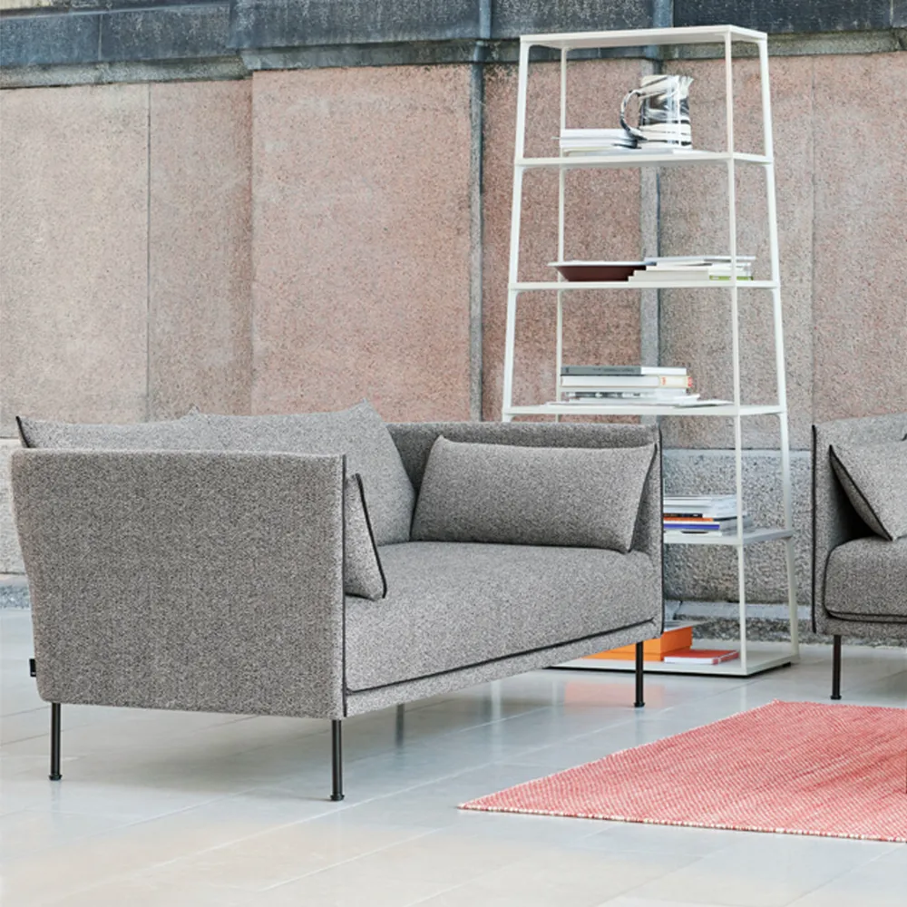 Silhouette 2-sits soffa, Linara 142 cognac-kromben HAY