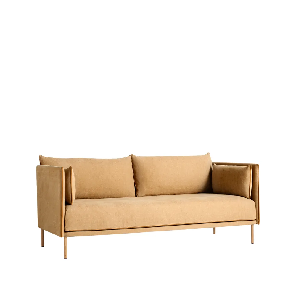 Silhouette 2-sits soffa, Linara 142-cognac leather piping-oiled oak HAY