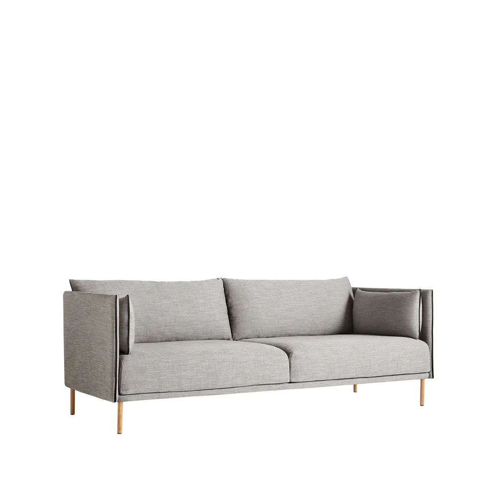 Silhouette 3-sits soffa, Grey-svart piping-oljade ekben HAY