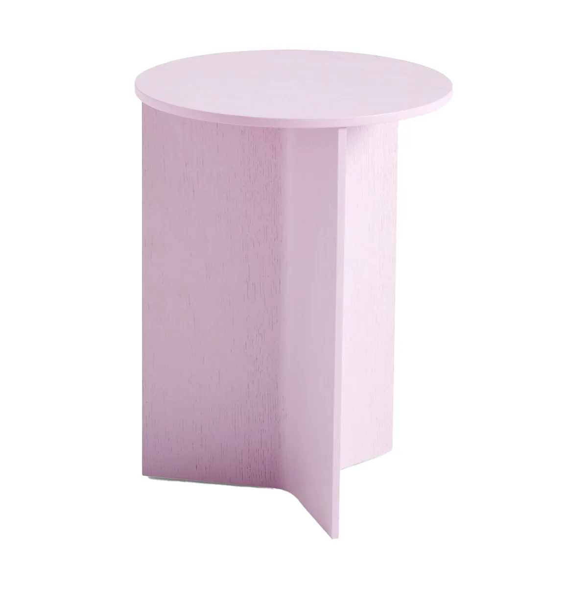 Slit high sidobord Ø35 cm, Pink lacquered oak HAY