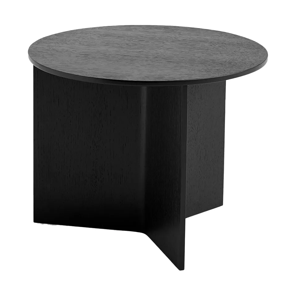 Slit soffbord Ø45 cm, Black lacquered oak HAY