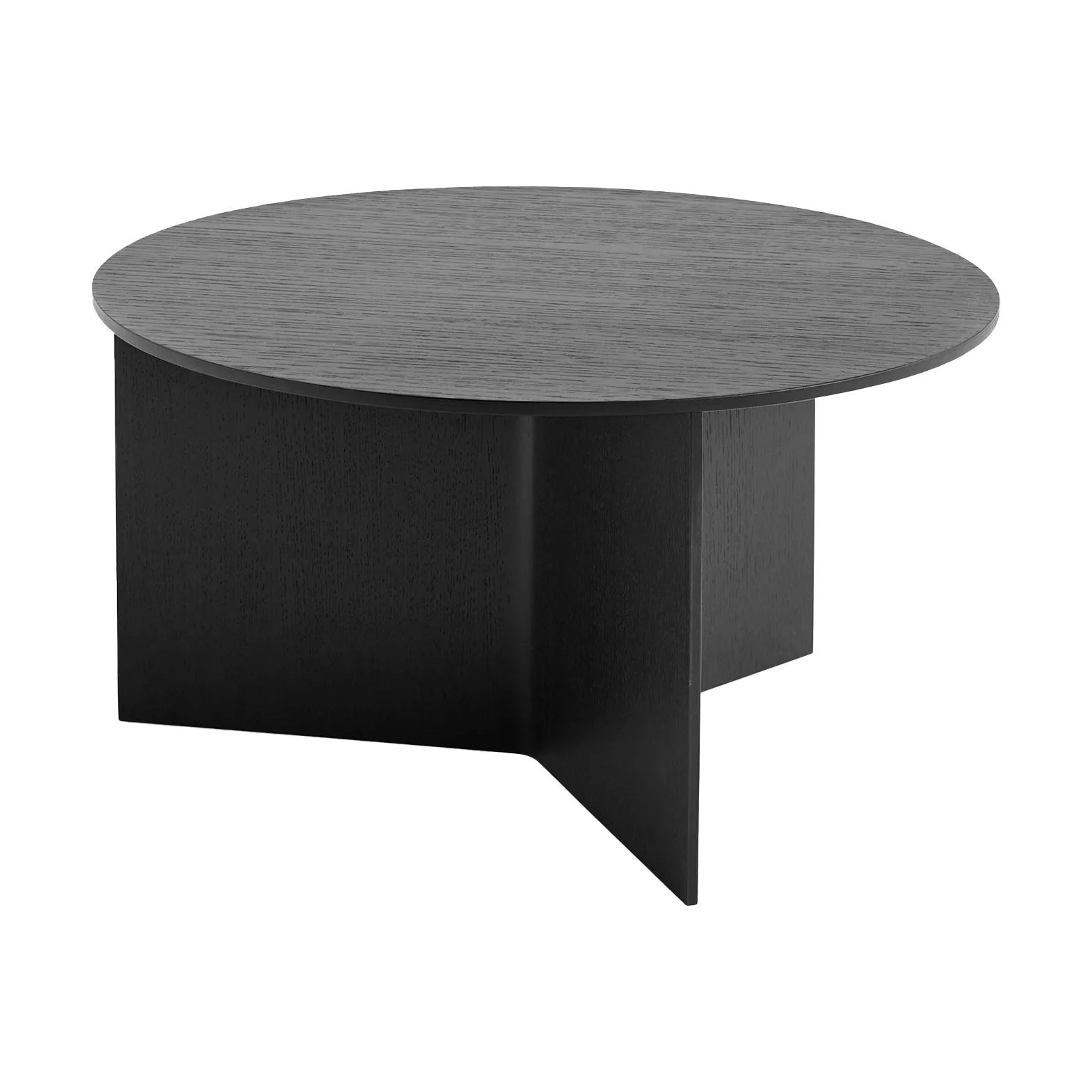 Slit soffbord Ø65 cm, Black lacquered oak HAY