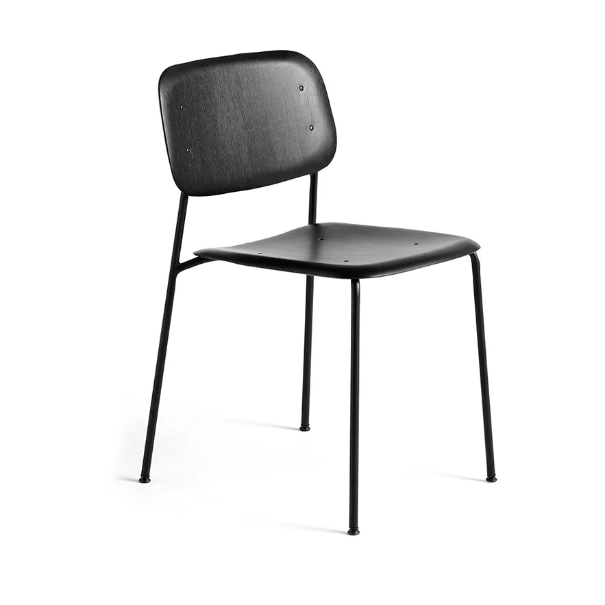 Soft Edge 40 stol, Black oak-svart stålstativ HAY