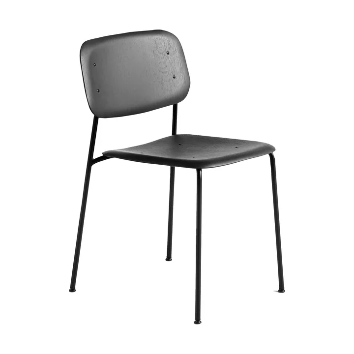 Soft Edge 40 stol - Soft black, svart stålstativ - HAY