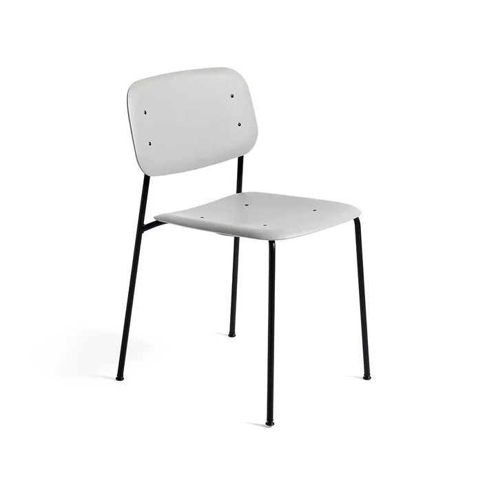 Soft Edge 40 stol - Soft grey, svart stålstativ - HAY