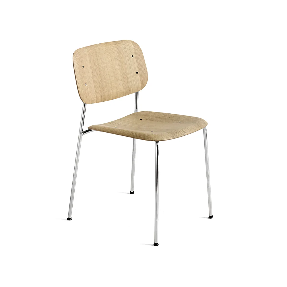 Soft Edge 40 stol, water-based lacquered oak, kromstativ HAY