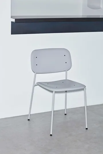 Soft Edge 45 stol - Soft grey-soft grey stålstativ - HAY