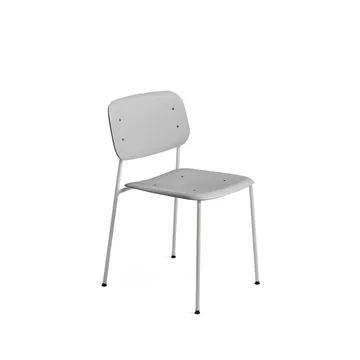 Soft Edge 45 stol - Soft grey-soft grey stålstativ - HAY