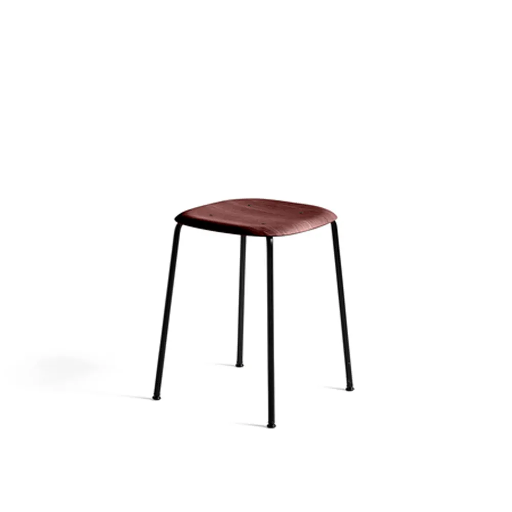 Soft Edge 70 pall, Fall red, svart stålstativ HAY