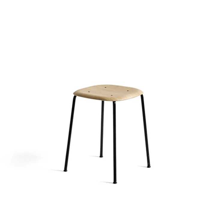 Soft Edge 70 pall - Oak-svart stålstativ - HAY