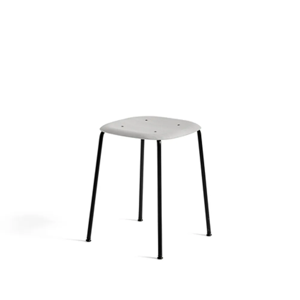 Soft Edge 70 pall, Soft grey, svart stålstativ HAY