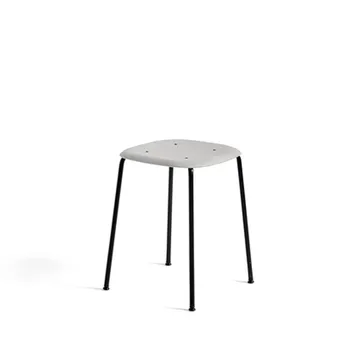 Soft Edge 70 pall - Soft grey, svart stålstativ - HAY