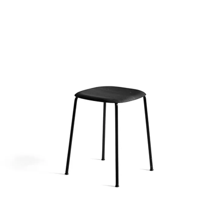 Soft Edge 70 pall - Svart ek-svart stålstativ - HAY