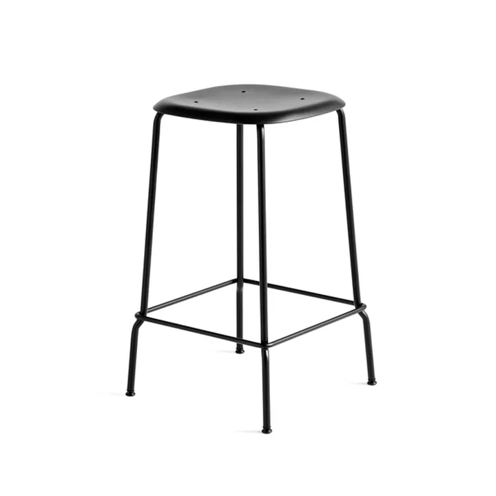 Soft Edge 85 Low barpall - Black-svart stålstativ - HAY