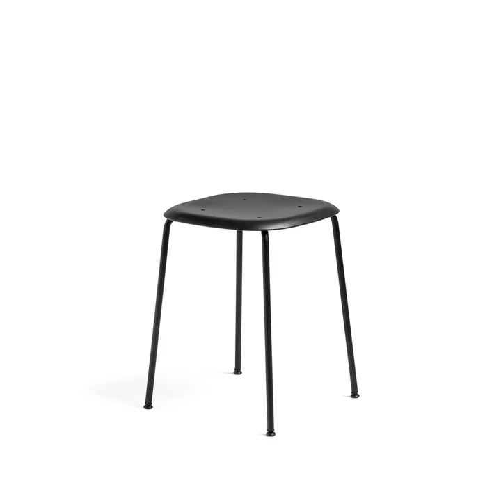 Soft Edge P70 pall - Black, svart stålstativ - HAY