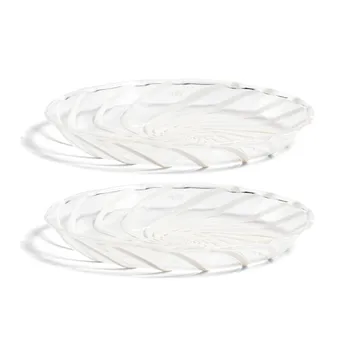 Spin fat Ø11 cm 2-pack - Klar-vit rand - HAY